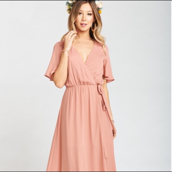 Show me your mumu Sophia Wrap Dress S rustic mauve - Picture 2 of 15